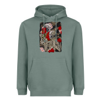 Sage Two skeletons hugging Valentine's Day Heavyweight Hoodie - FaDigitalArtStudio
