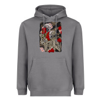 Two Skeletons Hugging Valentine's Day Heavyweight Hoodie | Teevron