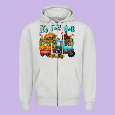 Its Fall Yall Zipper Hoodie Designed By Cowgirlartshop