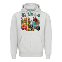 Dove Grey its fall yall Zipper Hoodie - CowGirlArtShop