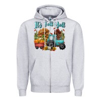 Heather Grey its fall yall Zipper Hoodie - CowGirlArtShop