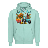 Seafoam its fall yall Zipper Hoodie - CowGirlArtShop