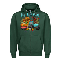 Sports Green its fall yall Zipper Hoodie - CowGirlArtShop