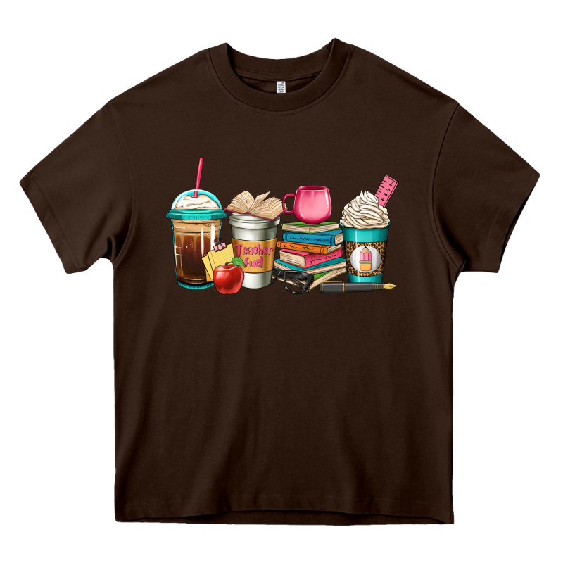 Teacher Fuel Coffee Cups Heavy Core Tee by Jasminsmagicworld | Teevron