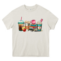 Cream teacher fuel coffee cups Heavy Core Tee - Jasminsmagicworld