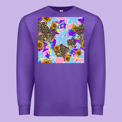 Stars And Sunflowers Seamless Pattern Premium Sweatshirt Designed By Fadigitalartstudio