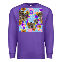 Purple stars and sunflowers seamless pattern Premium Sweatshirt - FaDigitalArtStudio