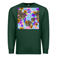 Sports Green stars and sunflowers seamless pattern Premium Sweatshirt - FaDigitalArtStudio