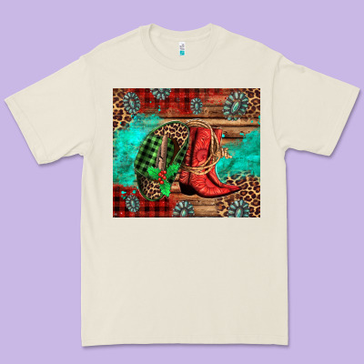 Country Boots And Cowboy Hat Christmas Premium Tee Designed By Jasminsmagicworld