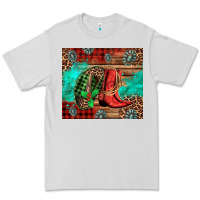 Dove Grey country boots and cowboy hat christmas Premium Tee - Jasminsmagicworld
