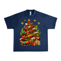Navy Christmas Feliz Navidad Sombrero Tree Urban Heavy Tee - BundleAndBundleShop