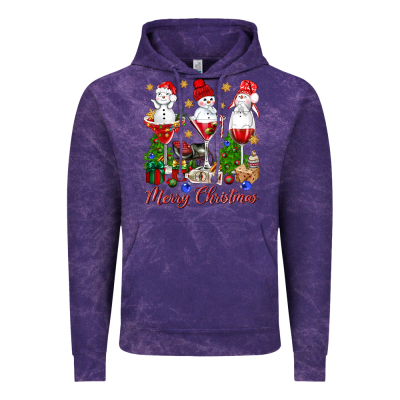 Merry Christmas Wine And Cocktails Vintage Hoodie by NancyCooperArtShop | Teevron