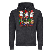 Vintage Black Merry Christmas wine and cocktails Vintage Hoodie - NancyCooperArtShop