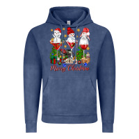Vintage Denim Merry Christmas wine and cocktails Vintage Hoodie - NancyCooperArtShop