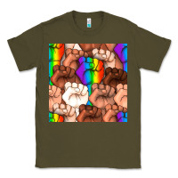 Army Green Pride lgbtq fists seamless pattern Classic Tee - BundleAndBundleShop