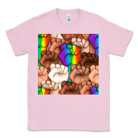 Bubblegum Pink Pride lgbtq fists seamless pattern Classic Tee - BundleAndBundleShop