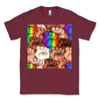 Burgundy Pride lgbtq fists seamless pattern Classic Tee - BundleAndBundleShop
