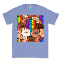 Colony Blue Pride lgbtq fists seamless pattern Classic Tee - BundleAndBundleShop