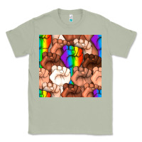Matcha Pride lgbtq fists seamless pattern Classic Tee - BundleAndBundleShop
