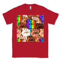 Red Pride lgbtq fists seamless pattern Classic Tee - BundleAndBundleShop