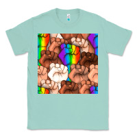 Seafoam Pride lgbtq fists seamless pattern Classic Tee - BundleAndBundleShop