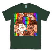 Sports Green Pride lgbtq fists seamless pattern Classic Tee - BundleAndBundleShop