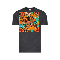 Vintage Black thanksgiving turkey and cone with tartan seamless pattern bbs Vintage Tee - BundleAndBundleShop