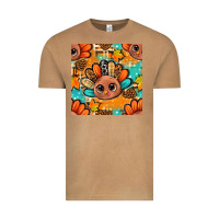 Vintage Camel thanksgiving turkey and cone with tartan seamless pattern bbs Vintage Tee - BundleAndBundleShop