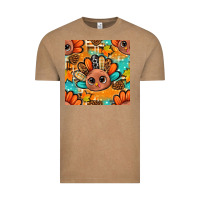 Vintage Coffee thanksgiving turkey and cone with tartan seamless pattern bbs Vintage Tee - BundleAndBundleShop