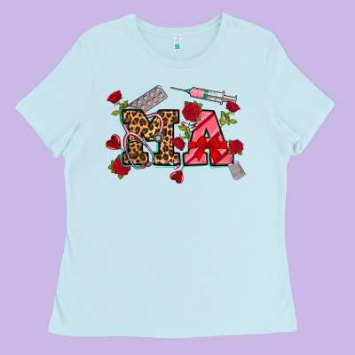 Valentines Day Ma Ladies Tee Designed By Nancycooperartshop