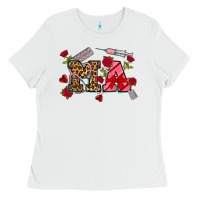 White valentines day ma Ladies Tee - NancyCooperArtShop