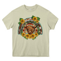 Mossy scottish calf sunflowers rainbow Heavy Core Tee - BarkalooDesign