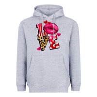 Heather Grey Western love lips Heavyweight Hoodie - FaDigitalArtStudio