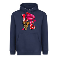 Navy Western love lips Heavyweight Hoodie - FaDigitalArtStudio