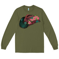Army Green leopard flowers cowboy hat Long Sleeve Tee - Jasminsmagicworld