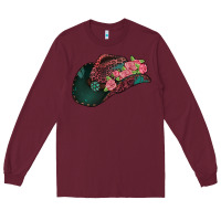 Burgundy leopard flowers cowboy hat Long Sleeve Tee - Jasminsmagicworld