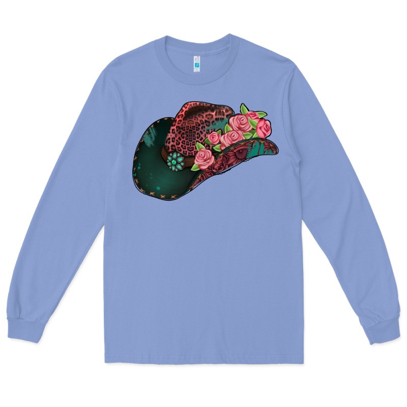 Leopard Flowers Cowboy Hat Long Sleeve Tee by Jasminsmagicworld | Teevron