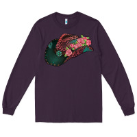 Plum leopard flowers cowboy hat Long Sleeve Tee - Jasminsmagicworld