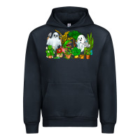 Navy Spooky Plants Urban Hoodie - CowhideDigitalArt