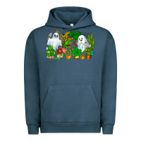 Pigment Midnight Navy Spooky Plants Urban Hoodie - CowhideDigitalArt