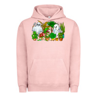 Pigment Salmon Spooky Plants Urban Hoodie - CowhideDigitalArt