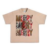 Burro Merry Merry Merry Christmas Lightning Bolt Urban Heavy Tee - BundleAndBundleShop