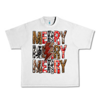 Lunar Rock Merry Merry Merry Christmas Lightning Bolt Urban Heavy Tee - BundleAndBundleShop