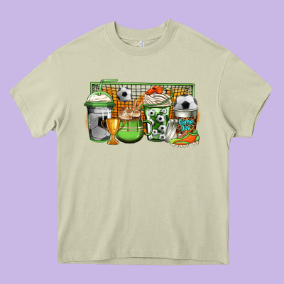 Soccer Coffee Heavy Core Tee Designed By Jasminsmagicworld