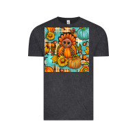 Vintage Black thanksgiving turkey with tartan seamless pattern bbs Vintage Tee - BundleAndBundleShop