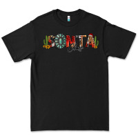 Black western christmas santa claus sunflowers and cactus Premium Tee - Jasminsmagicworld