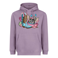 Lavender Easter cowboy boots hat Heavyweight Hoodie - OliviaCreatesArt