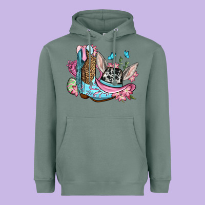 Easter Cowboy Boots Hat Heavyweight Hoodie Designed By Oliviacreatesart