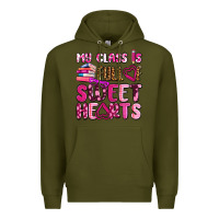 Army Green my class is full of sweet hearts olivia Premium Hoodie - OliviaCreatesArt