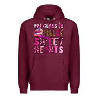 Burgundy my class is full of sweet hearts olivia Premium Hoodie - OliviaCreatesArt